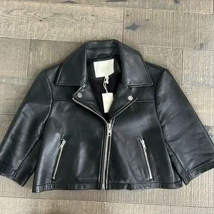 Maje Brittany Cropped Leather jacket